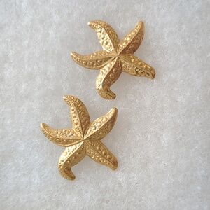Vintage Goldtone Starfish Earrings